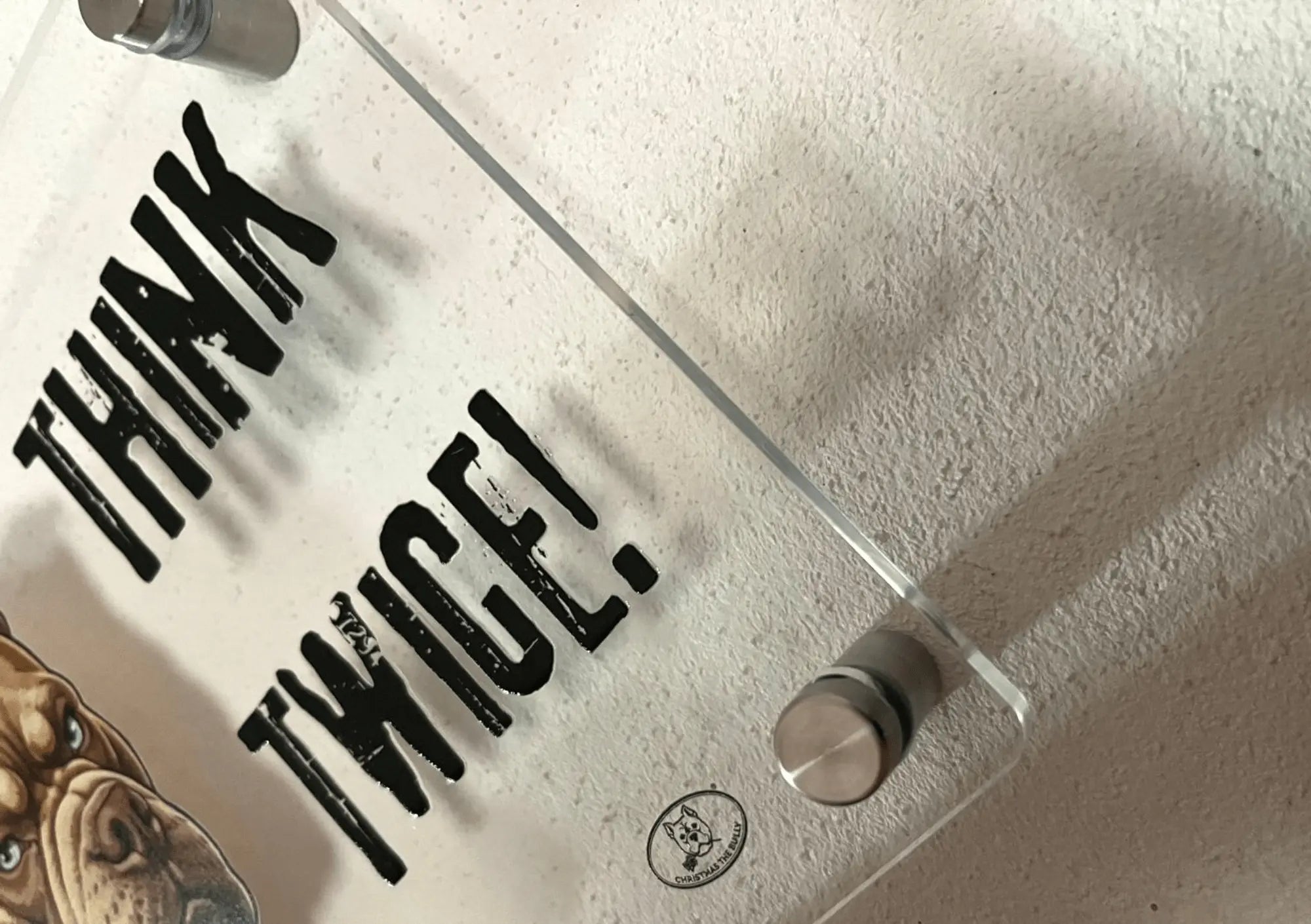 TARGA D'INGRESSO IN PLEXIGLASS PER CANCELLI E MURI – TERRITORIO BULLY - Christmas The Bully