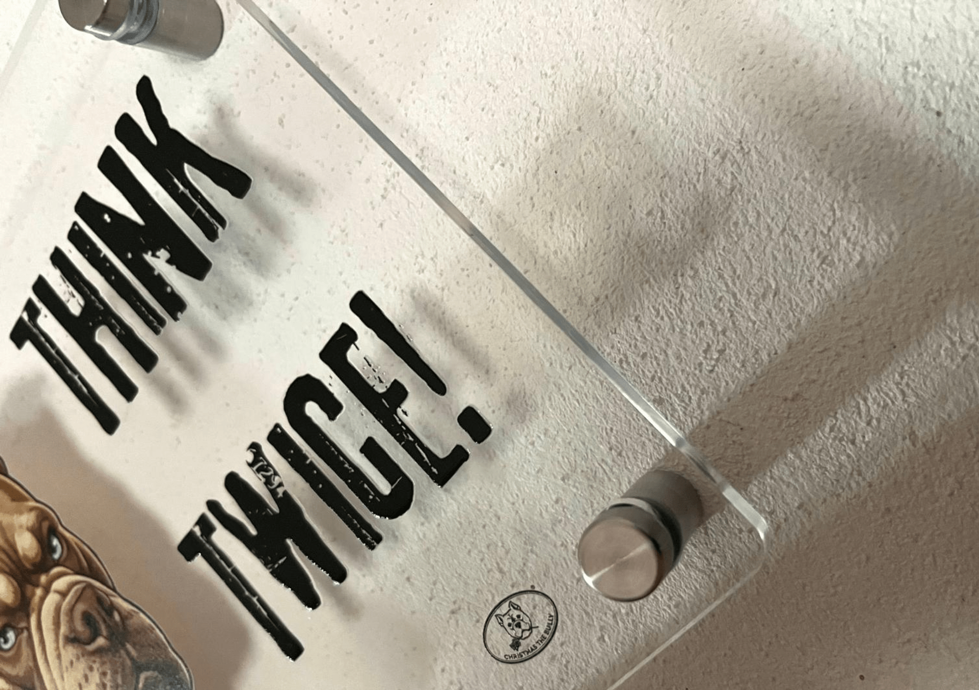 TARGA D'INGRESSO IN PLEXIGLASS PER CANCELLI E MURI – TERRITORIO BULLY - Christmas The Bully