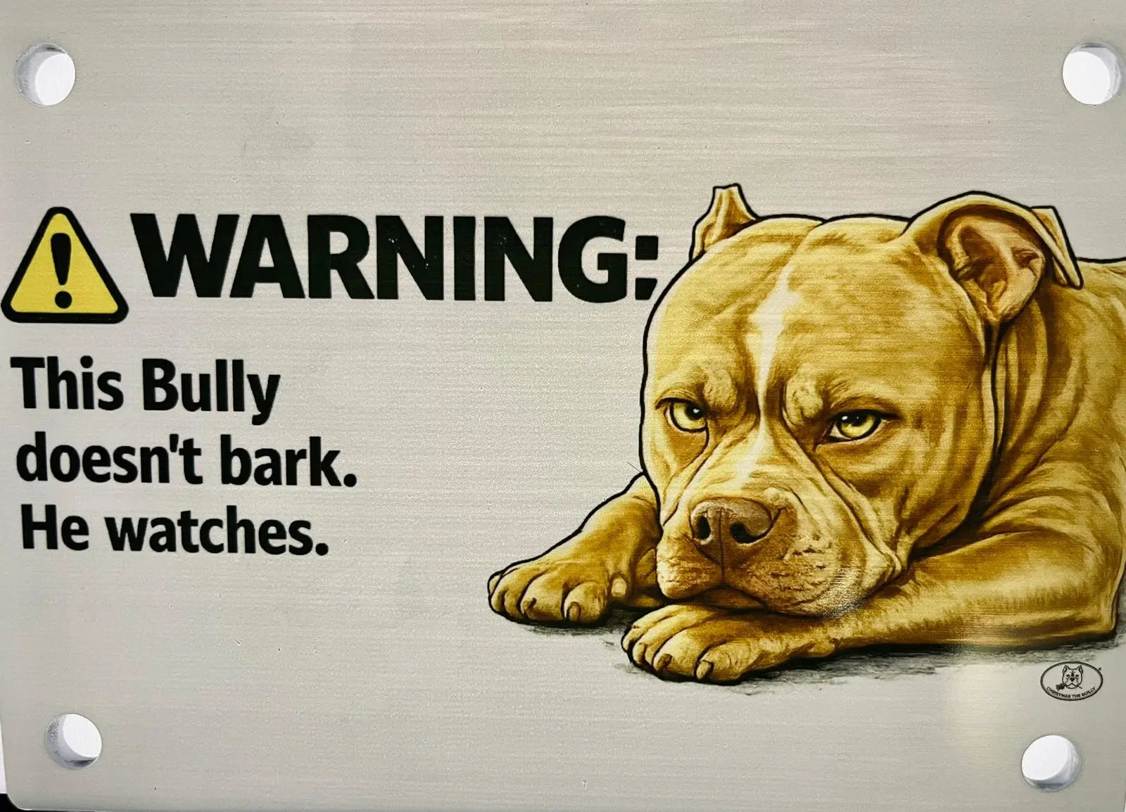 TARGA D'INGRESSO IN PLEXIGLASS PER CANCELLI E MURI – TERRITORIO BULLY - Christmas The Bully