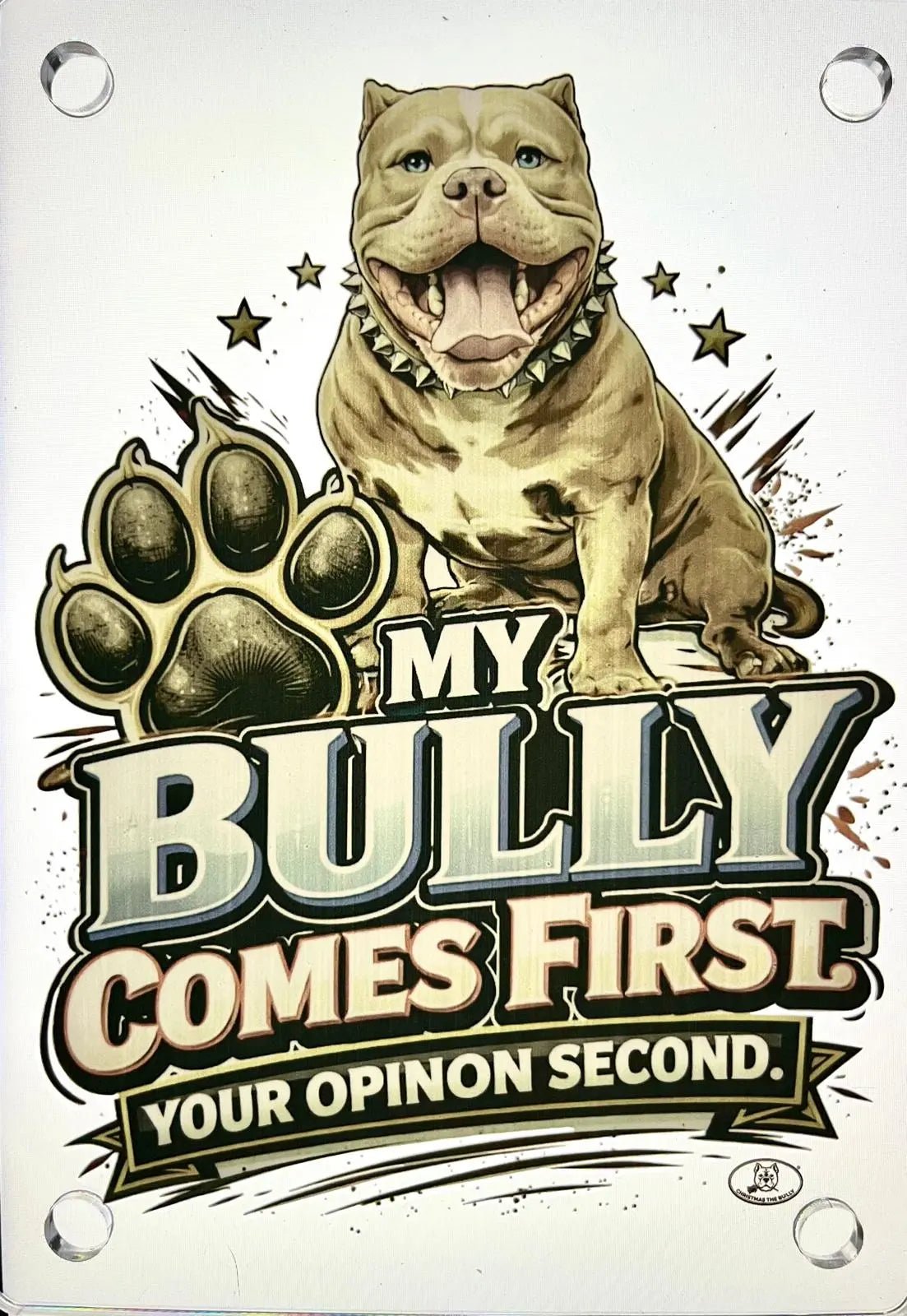 TARGA D'INGRESSO IN PLEXIGLASS PER CANCELLI E MURI – TERRITORIO BULLY - Christmas The Bully