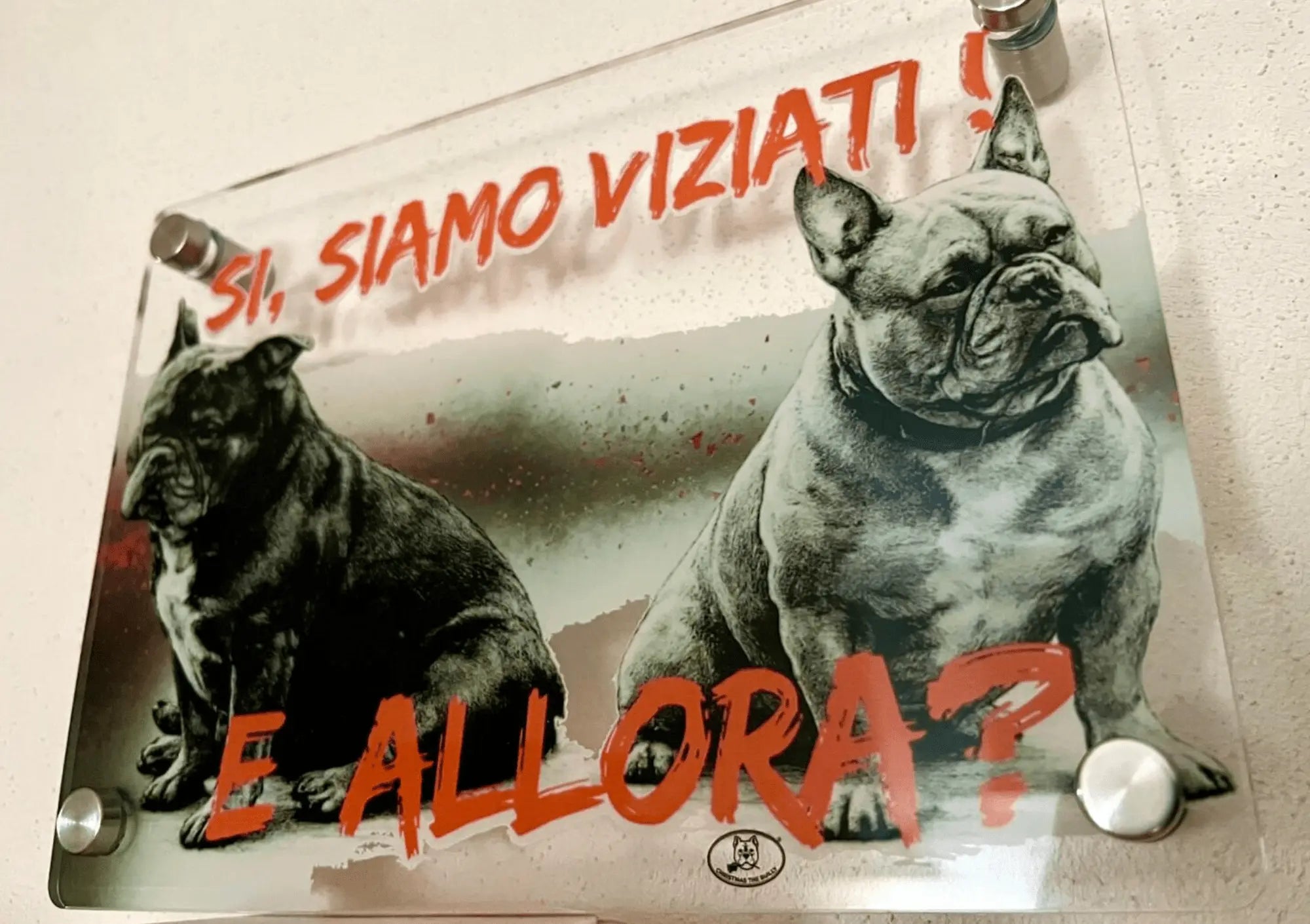 TARGA D'INGRESSO IN PLEXIGLASS PER CANCELLI E MURI – TERRITORIO BULLY - Christmas The Bully