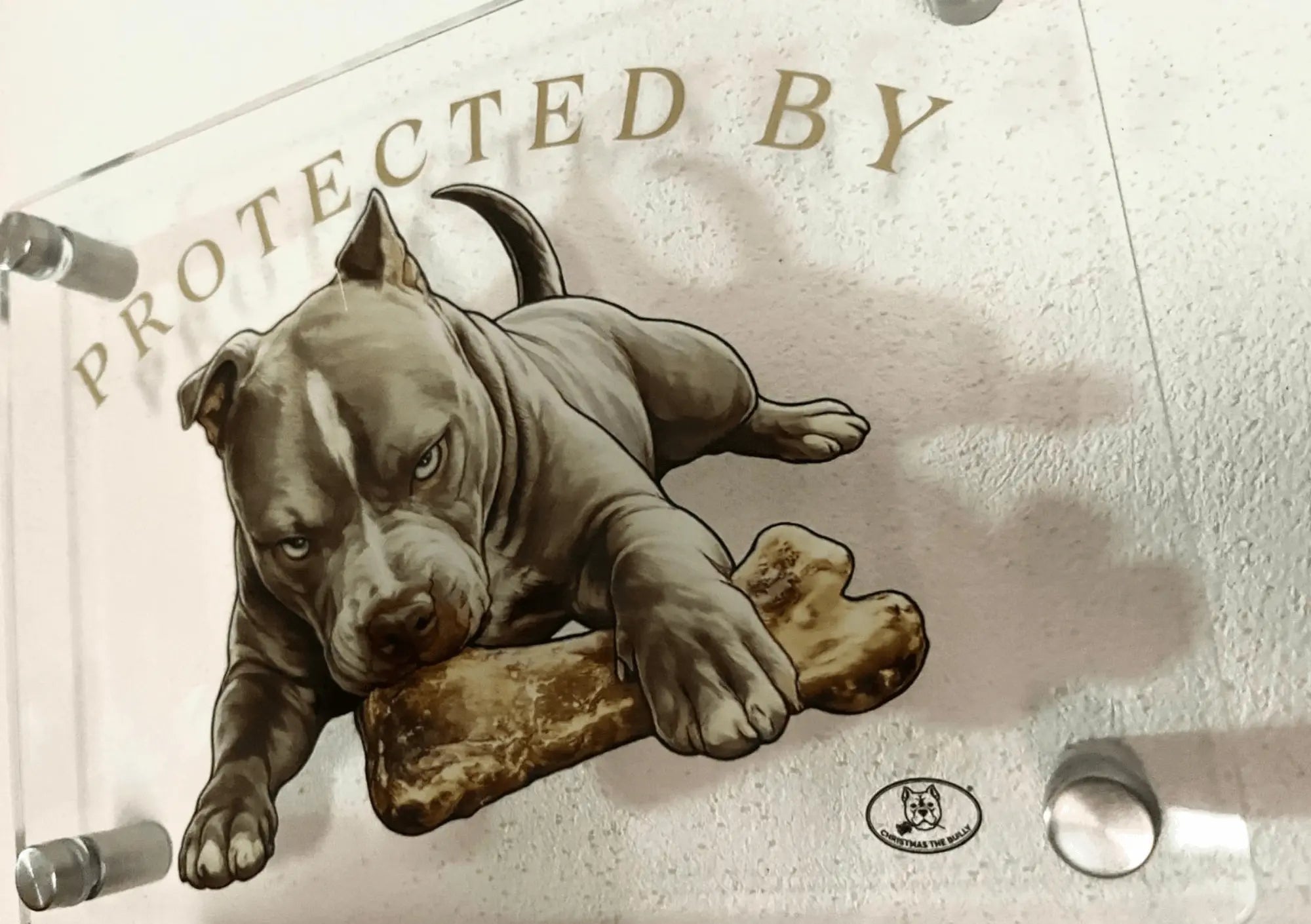 TARGA D'INGRESSO IN PLEXIGLASS PER CANCELLI E MURI – TERRITORIO BULLY - Christmas The Bully