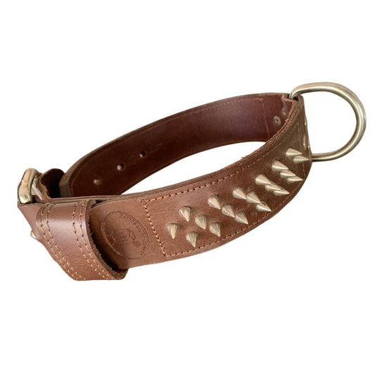 Collare Artigianale con Borchie di Pelle Vera per Bully, Pitbull , Personalizzabile - Christmas The Bully